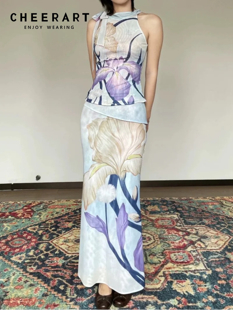 Summer Clothing Accessories - CHEERART Multi-Way Designer Floral 2 Pieces