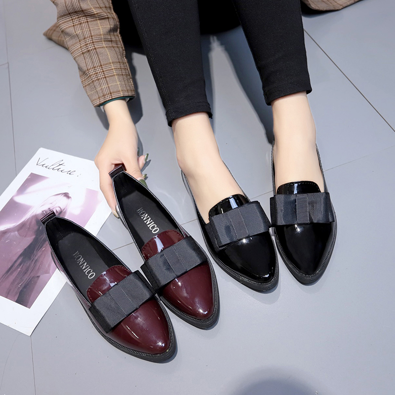 Summer Clothing Items - Black/ Wine Red Patent Leather Pointed