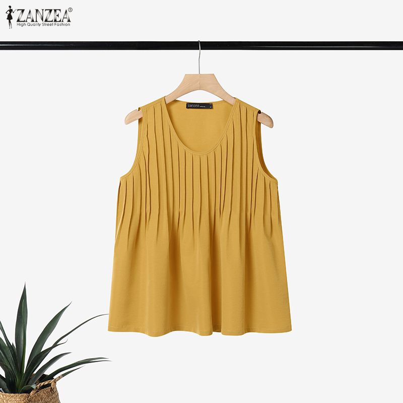 Summer Clothing For Plus Size Women - ZANZEA Plus Size 5XL Woman Pintuck