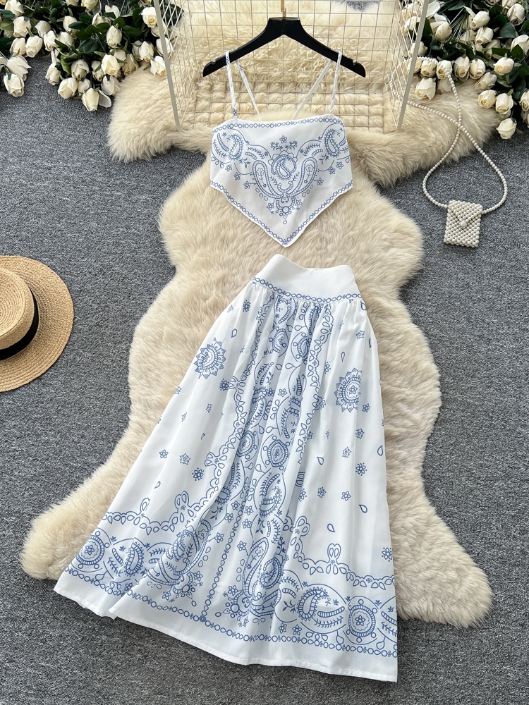 Summer Clothing Accessories - Summer Floral Embroidery Two-Piece Set Women's