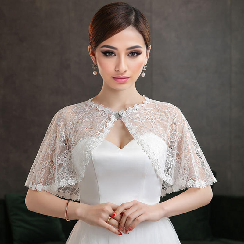 Summer Clothing Accessories - Wedding Bridal Floral Lace Shoulder Wrap