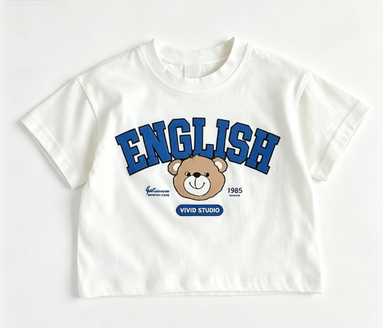 Summer Clothing Options - Kids Cute English Bear T Shirts
