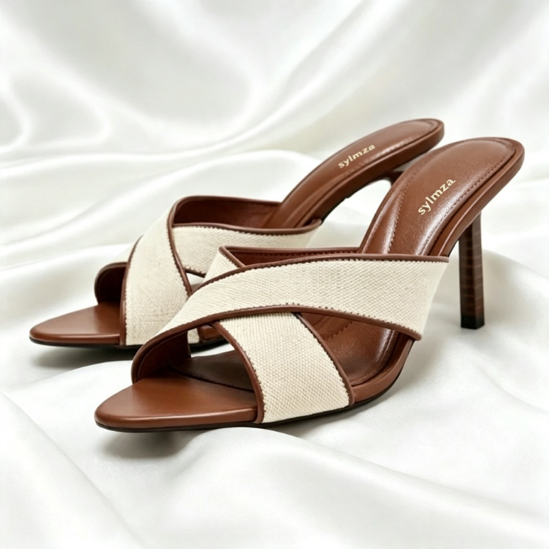 Summer Clothing Accessories - Fashion Wide Cross-Tied Mule Sandals Women