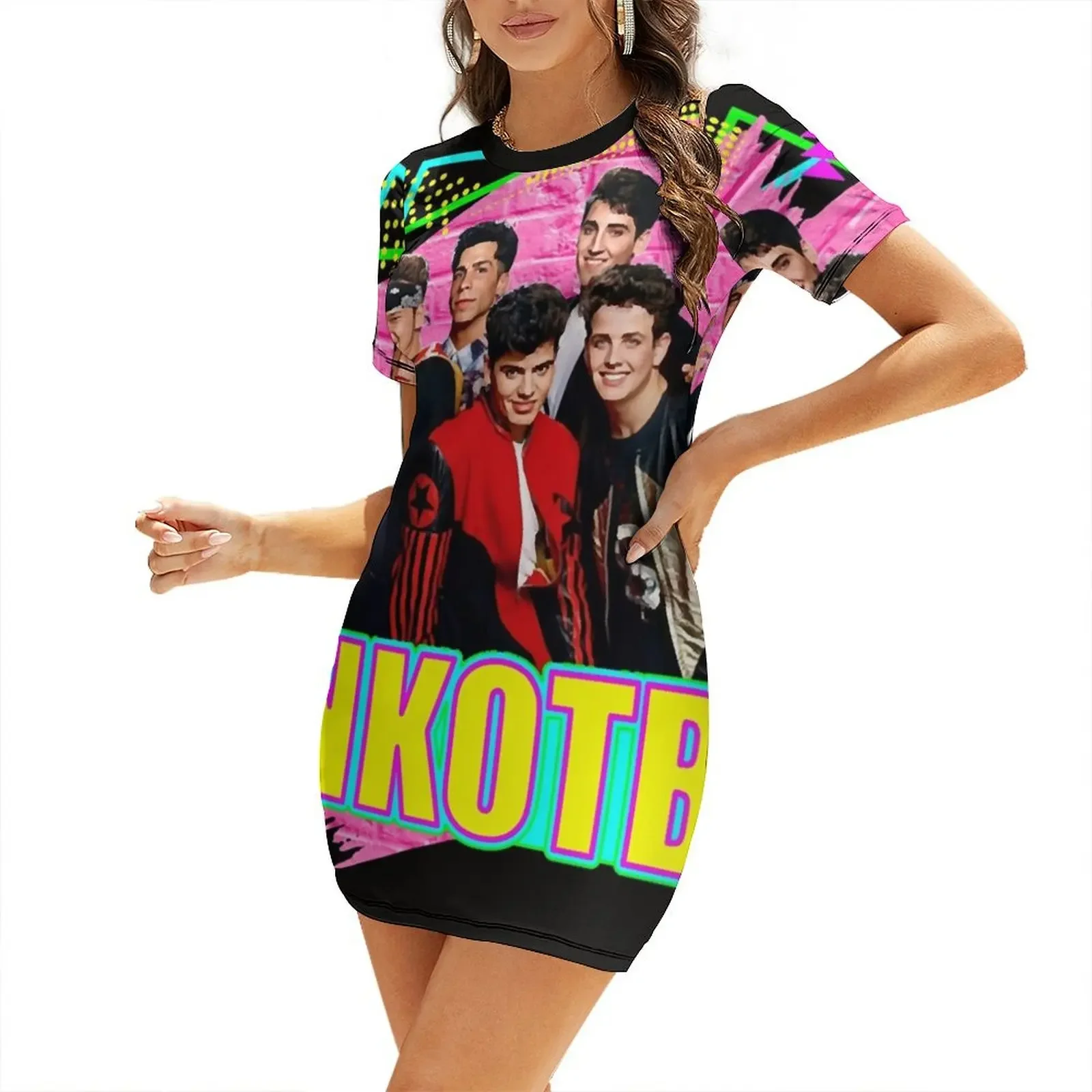 Summer Clothing Essentials Women - NKOTB Music Classic Essential Short-Sleeved Dress