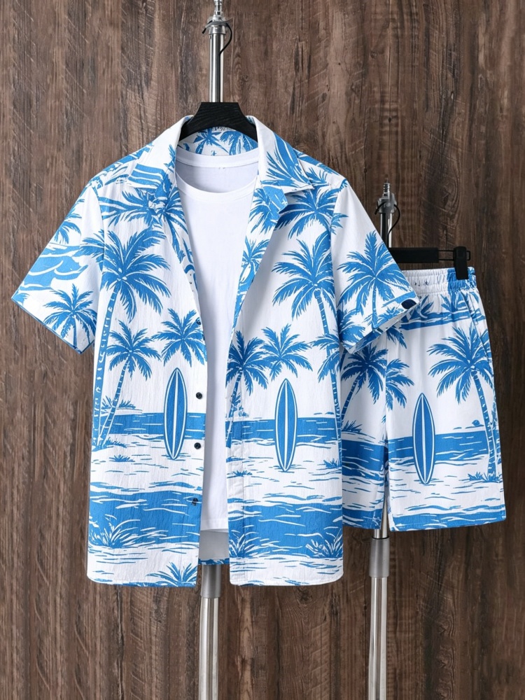 Beach Shirt Hawaiian - Men's Short Sleeve Shirt & Shorts