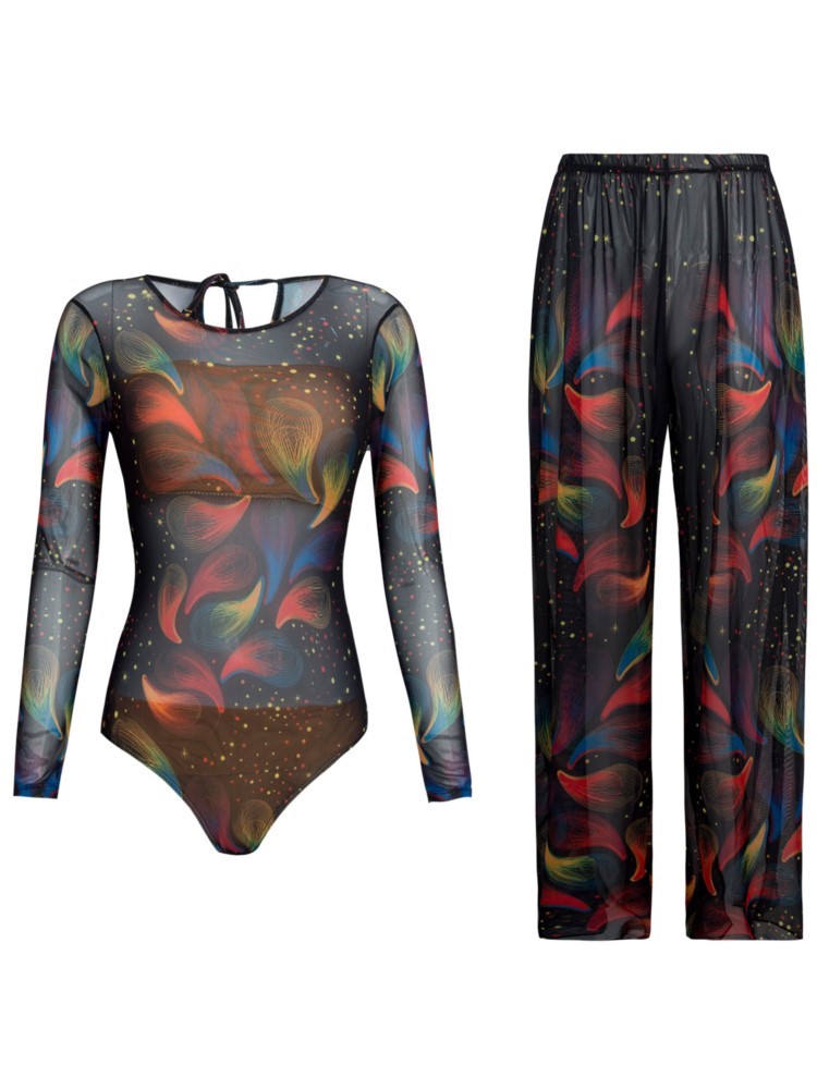 Swim Cover Up Mesh - 2 Piece Sets Mesh Swimwear And