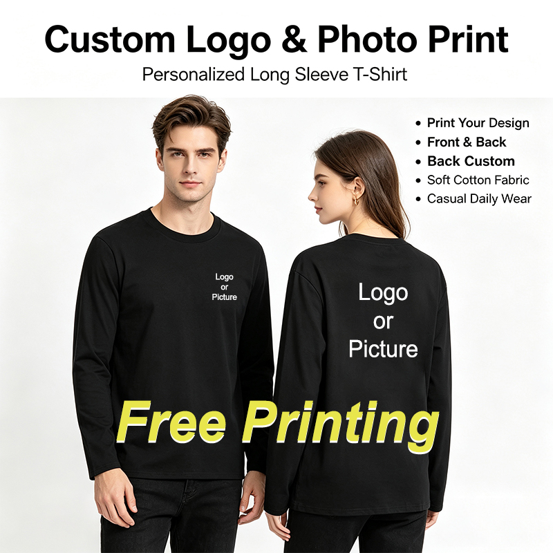 Summer Clothing Line - Customized Cotton Long Sleeve T-shirts Men