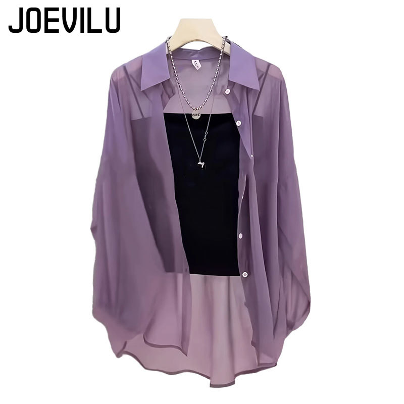 Summer Clothing Japan - Sheer Chiffon Shirt Women's Casual UV