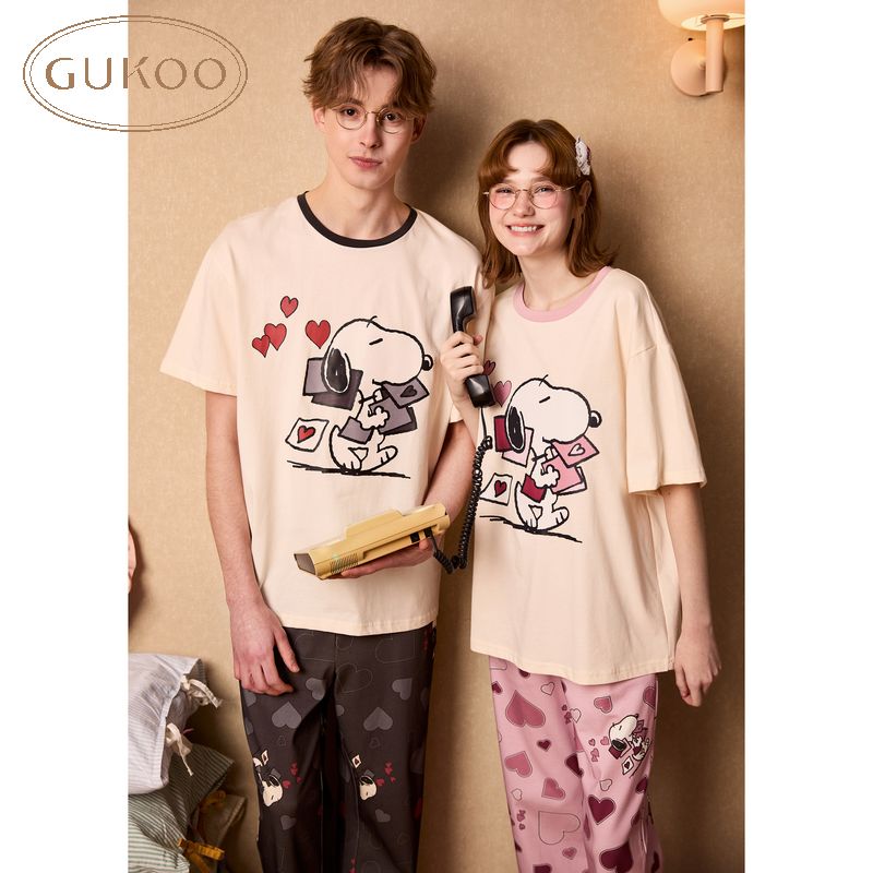 Anime Cute Snoopy Couple Pajam - Summer Away Clothing recension och pris