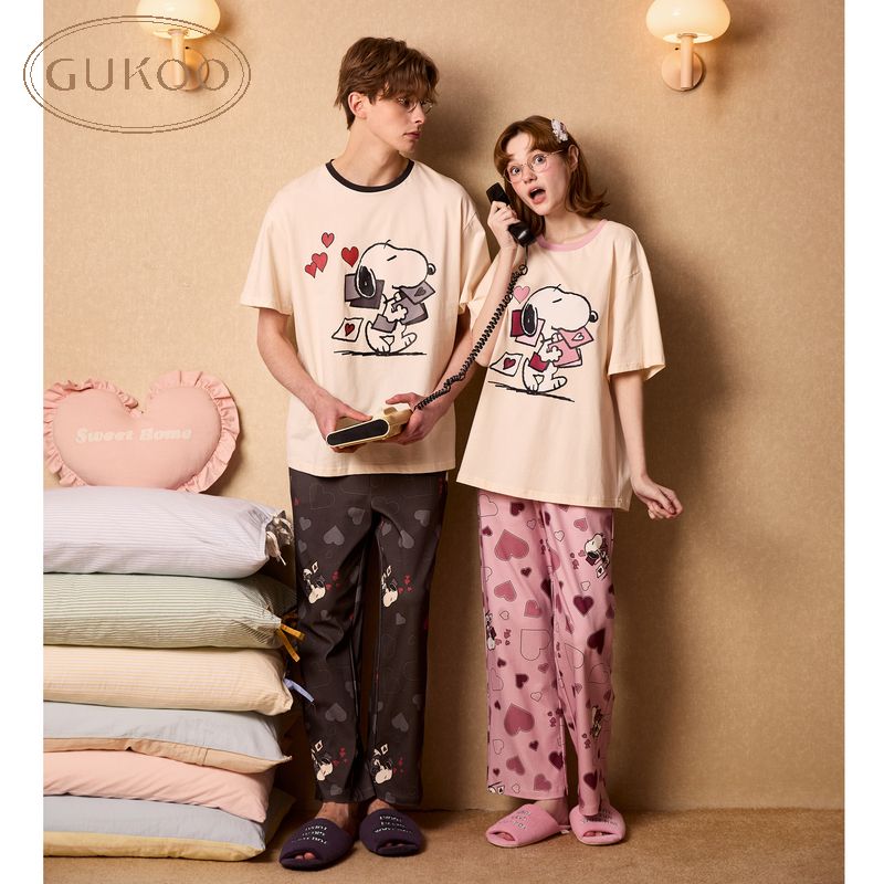 Anime Cute Snoopy Couple Pajam - Summer Away Clothing recension och pris