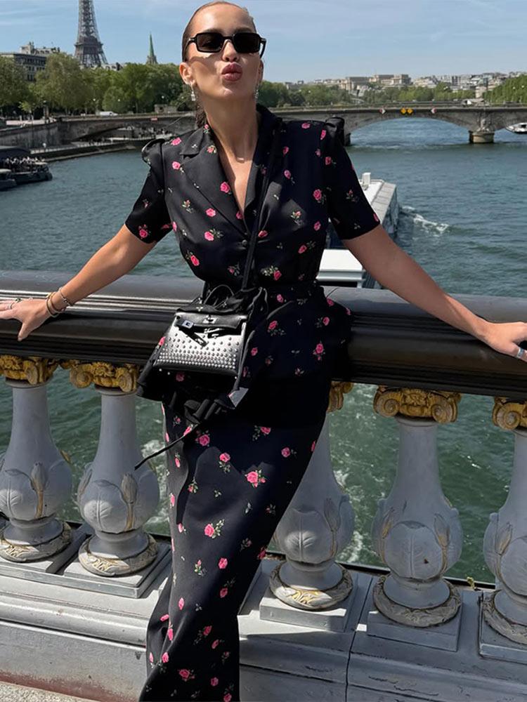 Floral Blazer Coat Skirt Sets  - Summer Clothing Accessories recension och pris