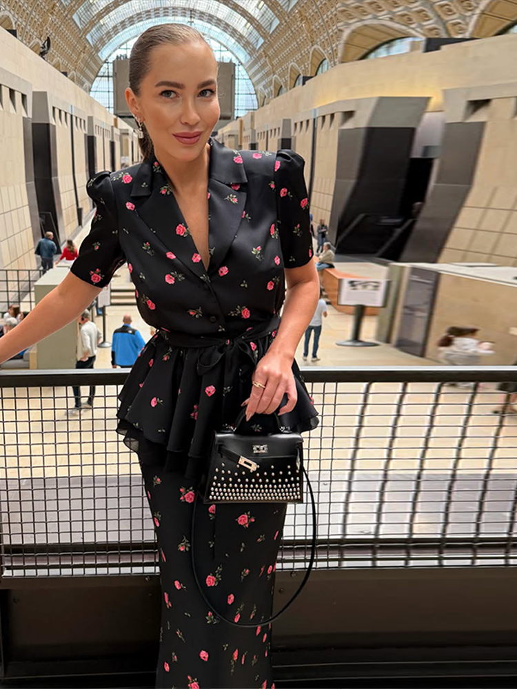 Floral Blazer Coat Skirt Sets  - Summer Clothing Accessories recension och pris
