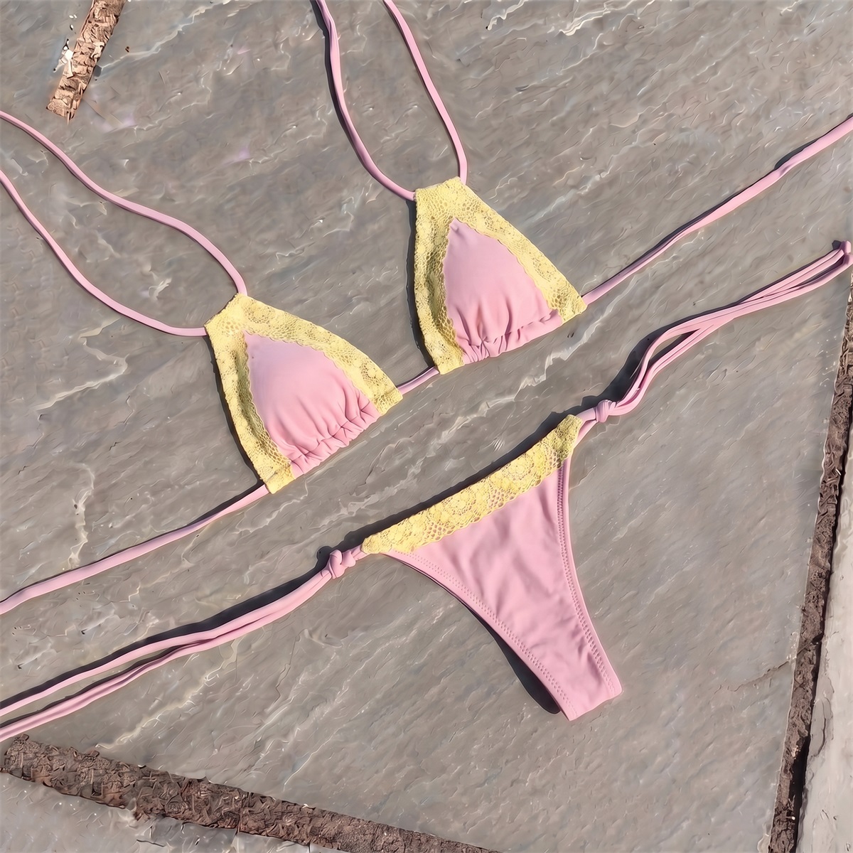 Lace 3Pcs Sexy Bikini Sexy Wom - Swim Cover Up Mesh recension och pris