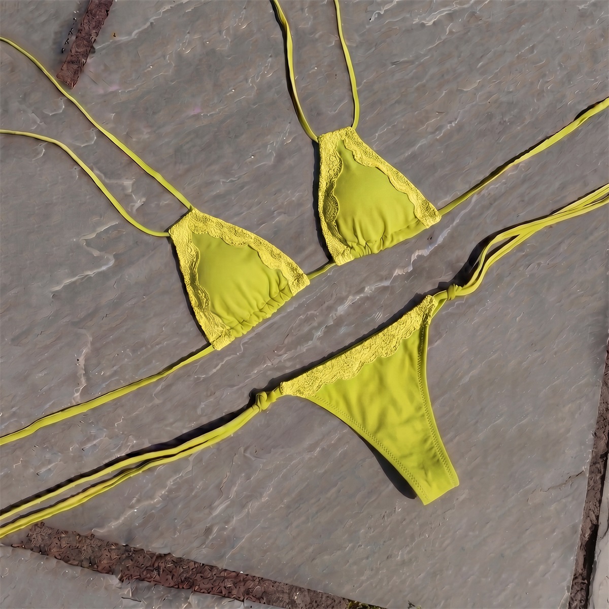 Lace 3Pcs Sexy Bikini Sexy Wom - Swim Cover Up Mesh recension och pris