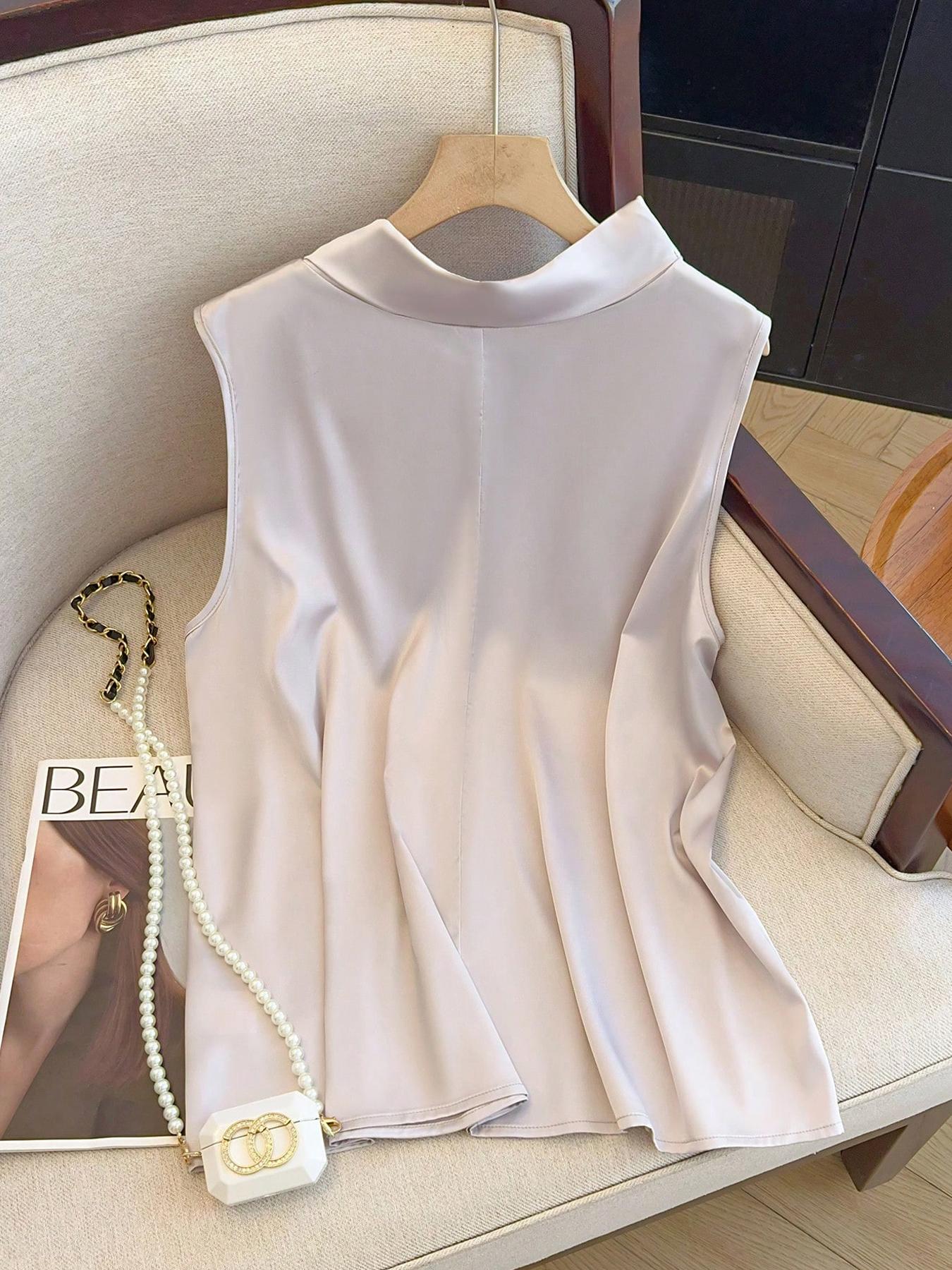 【Plus Size】 Solid Color Tie Fr - Summer Clothing For Plus Size Women recension och pris