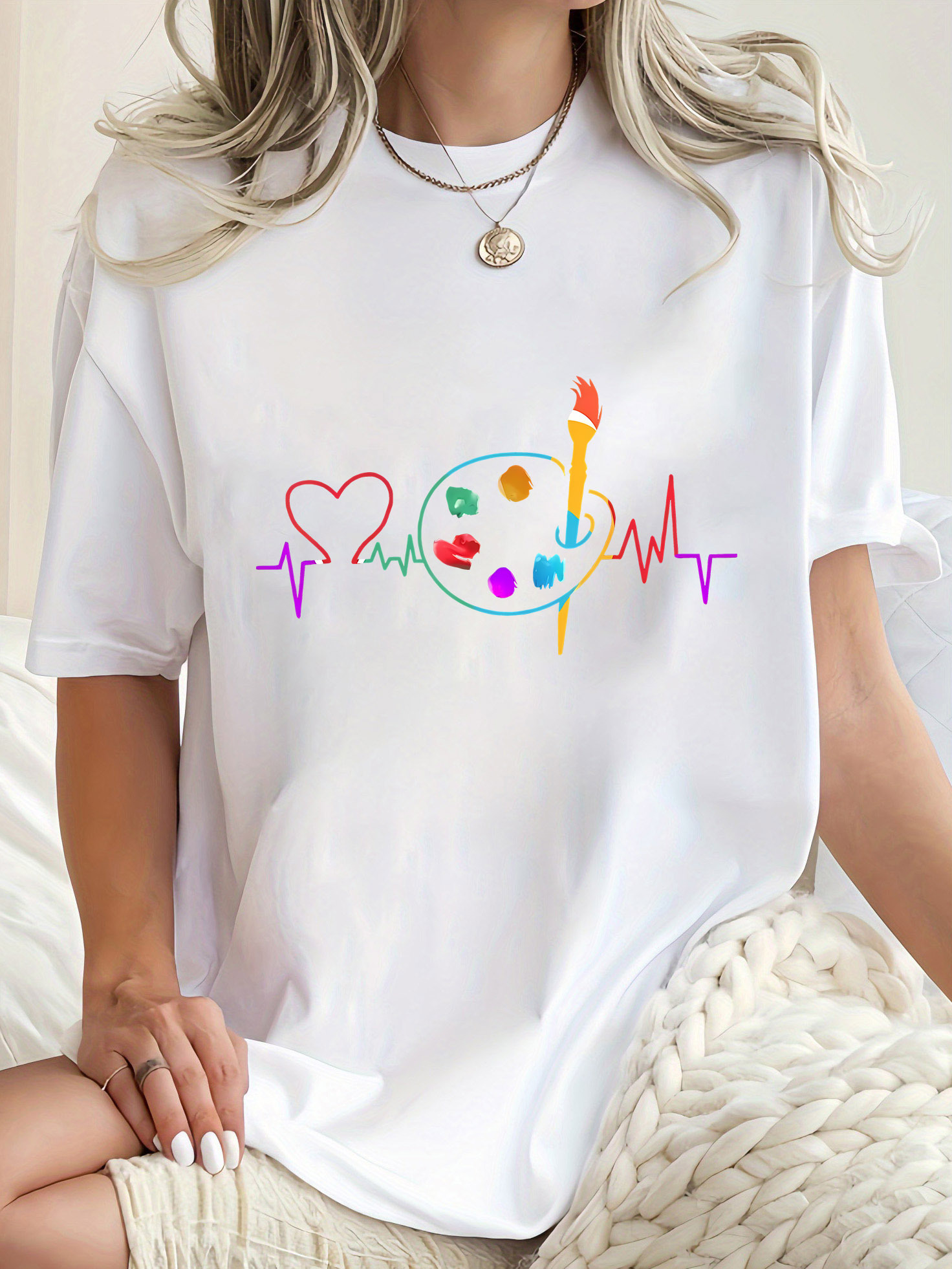 Colorful Geometric Women's Cas - Summer Clothing Color Palette recension och pris