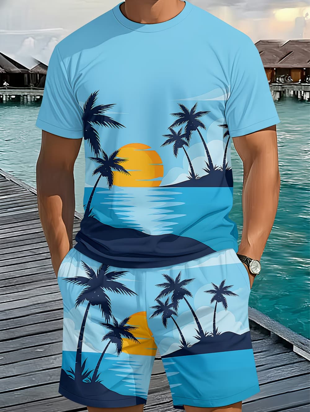 2026 Men's 2 Piece Set Hawaiia - Beach Shirt Hawaiian recension och pris