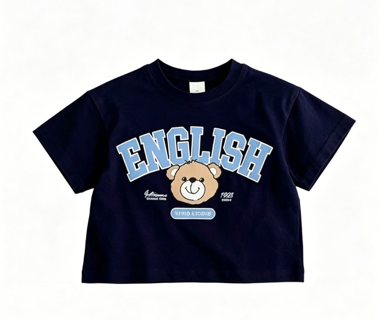 Kids Cute English Bear T Shirt - Summer Clothing Options recension och pris