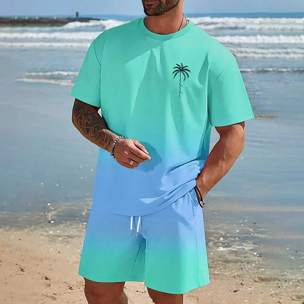 Summer Men's Two-piece Set: Ha - Beach Shirt Hawaiian recension och pris