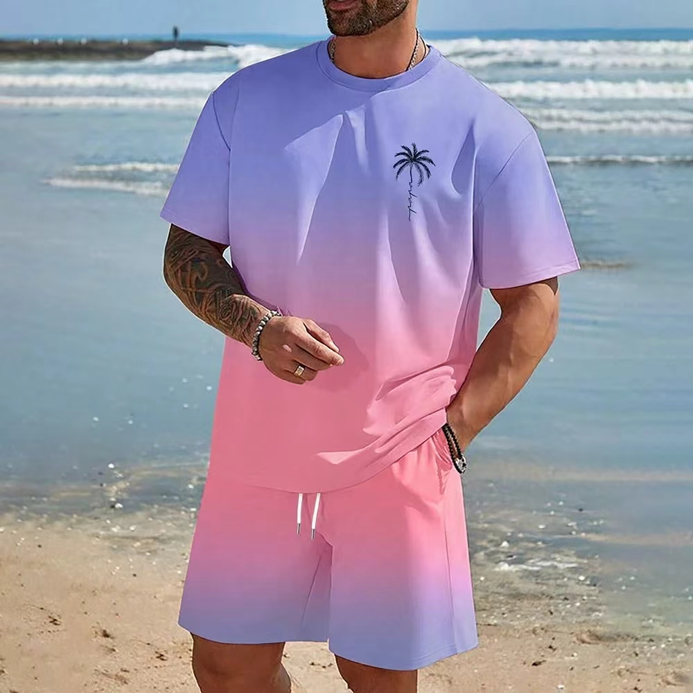Summer Men's Two-piece Set: Ha - Beach Shirt Hawaiian recension och pris