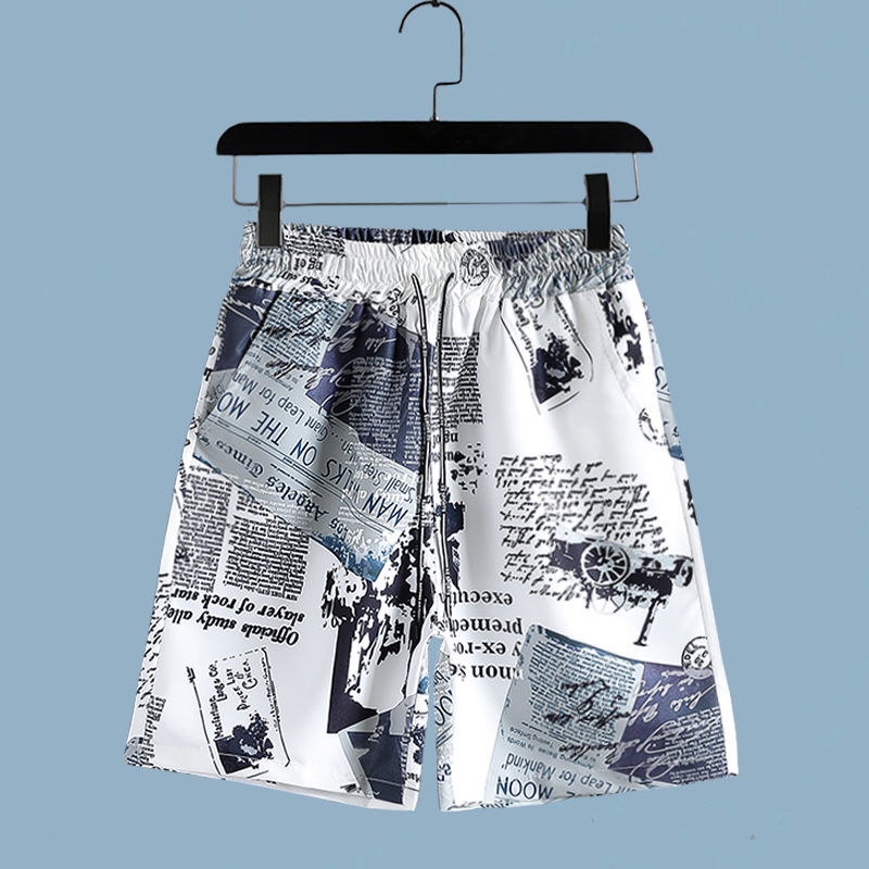 Men's Newspaper Printed 2-piec - Beach Shirt Hawaiian recension och pris
