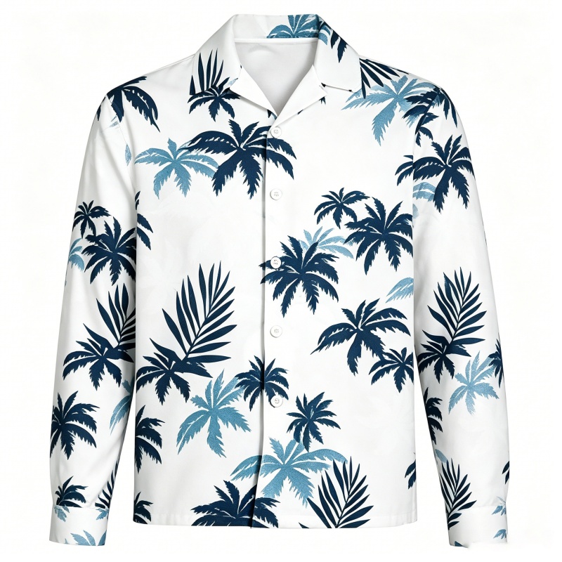 Mens Beach Vacation Long Sleev - Beach Shirt Hawaiian recension och pris