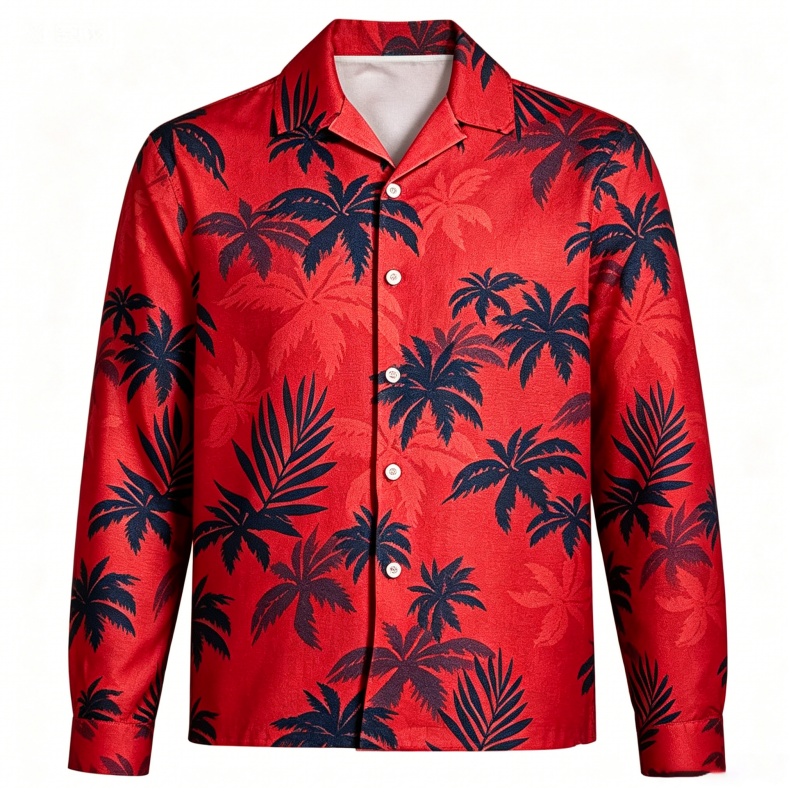 Mens Beach Vacation Long Sleev - Beach Shirt Hawaiian recension och pris