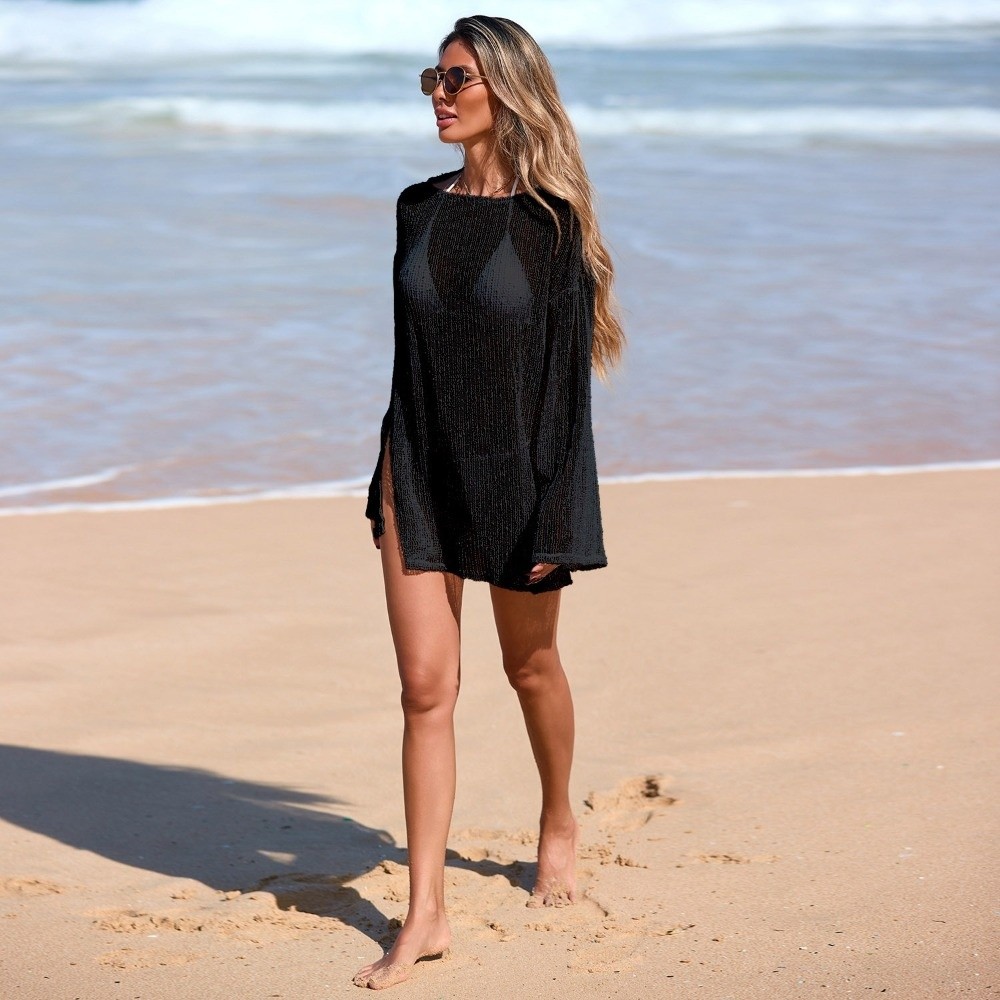 Women's Fashion Sheer Beach Dr - Swim Cover Up Mesh recension och pris