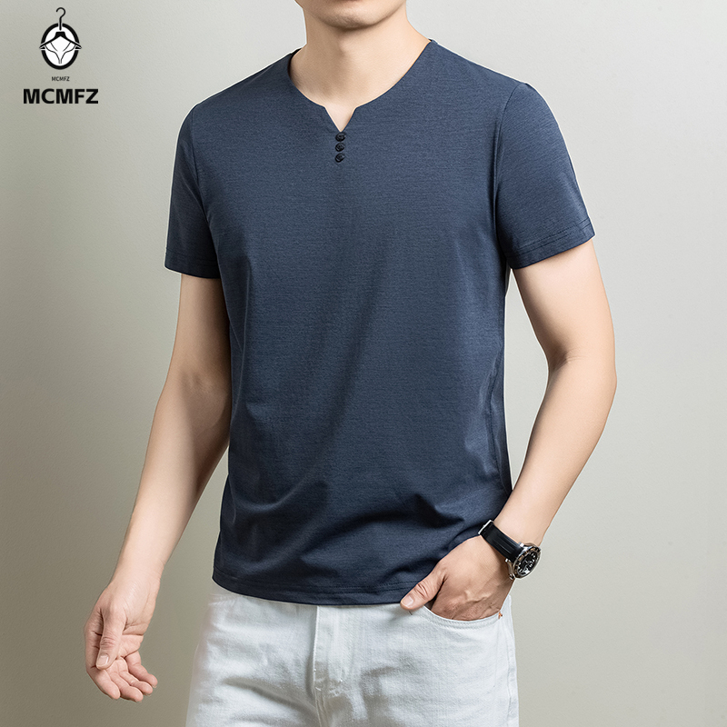 Mens Basic Henley T Shirt Comf - Summer Clothing Line recension och pris