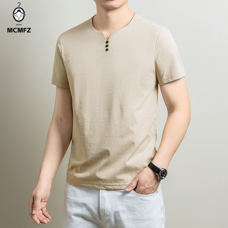 Mens Basic Henley T Shirt Comf - Summer Clothing Line recension och pris