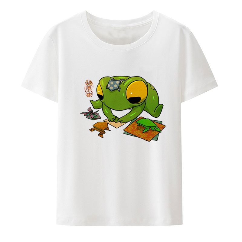 Cute Frog Making Origami Artwo - Summer Clothing Essentials Women recension och pris