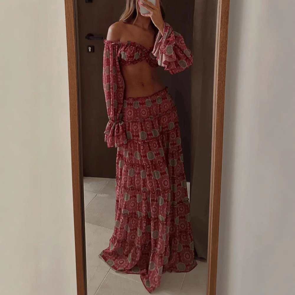 Vintage Print Skirt Two Piece  - Summer Clothing Accessories recension och pris