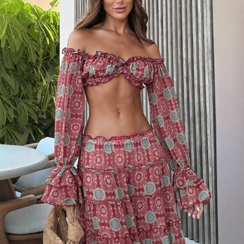 Vintage Print Skirt Two Piece  - Summer Clothing Accessories recension och pris