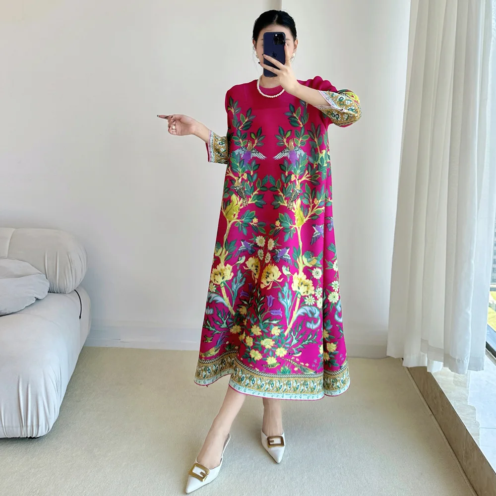 Miyake Vintage Print Dress Sev - Summer Clothing Essentials Women recension och pris