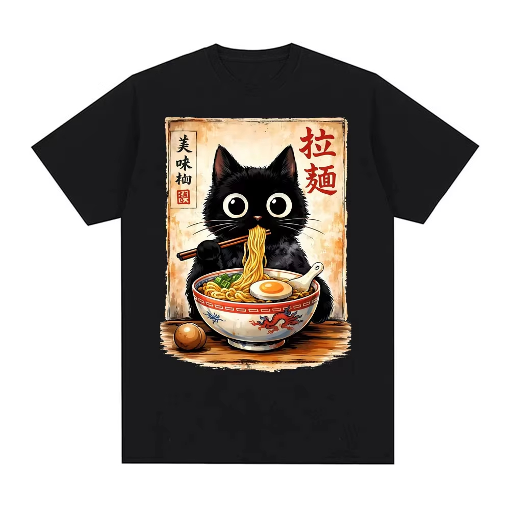 2026 Kawaii Ramen Cat Retro Ja - Summer Clothing Essentials Women recension och pris