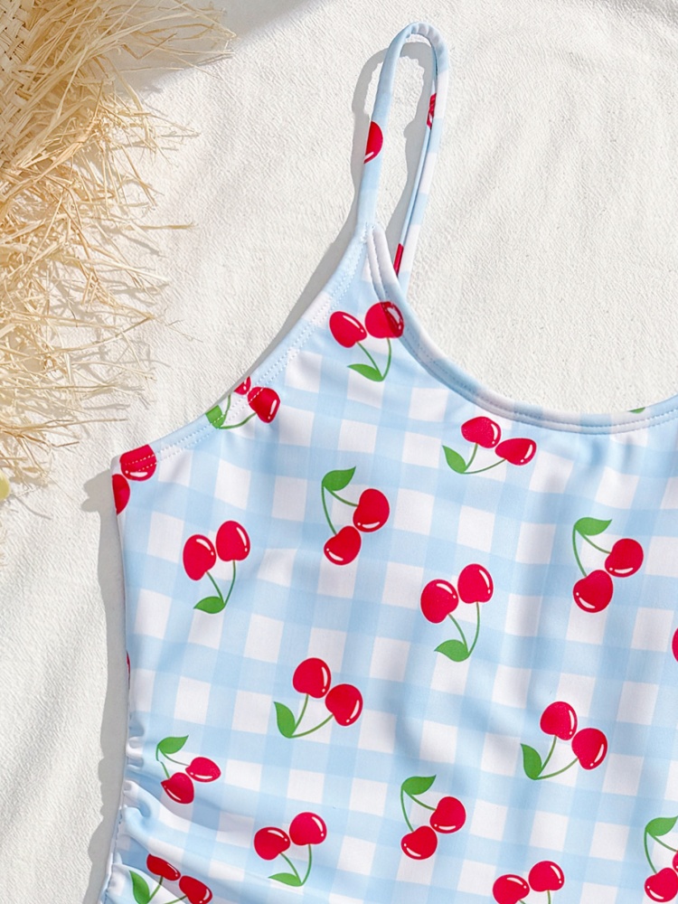 One Piece Girls Kids Swimsuit  - Swim Cover Up Mesh recension och pris