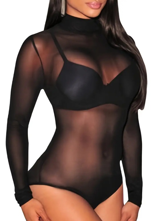 High Elastic Turtleneck Long S - Swim Cover Up Mesh recension och pris
