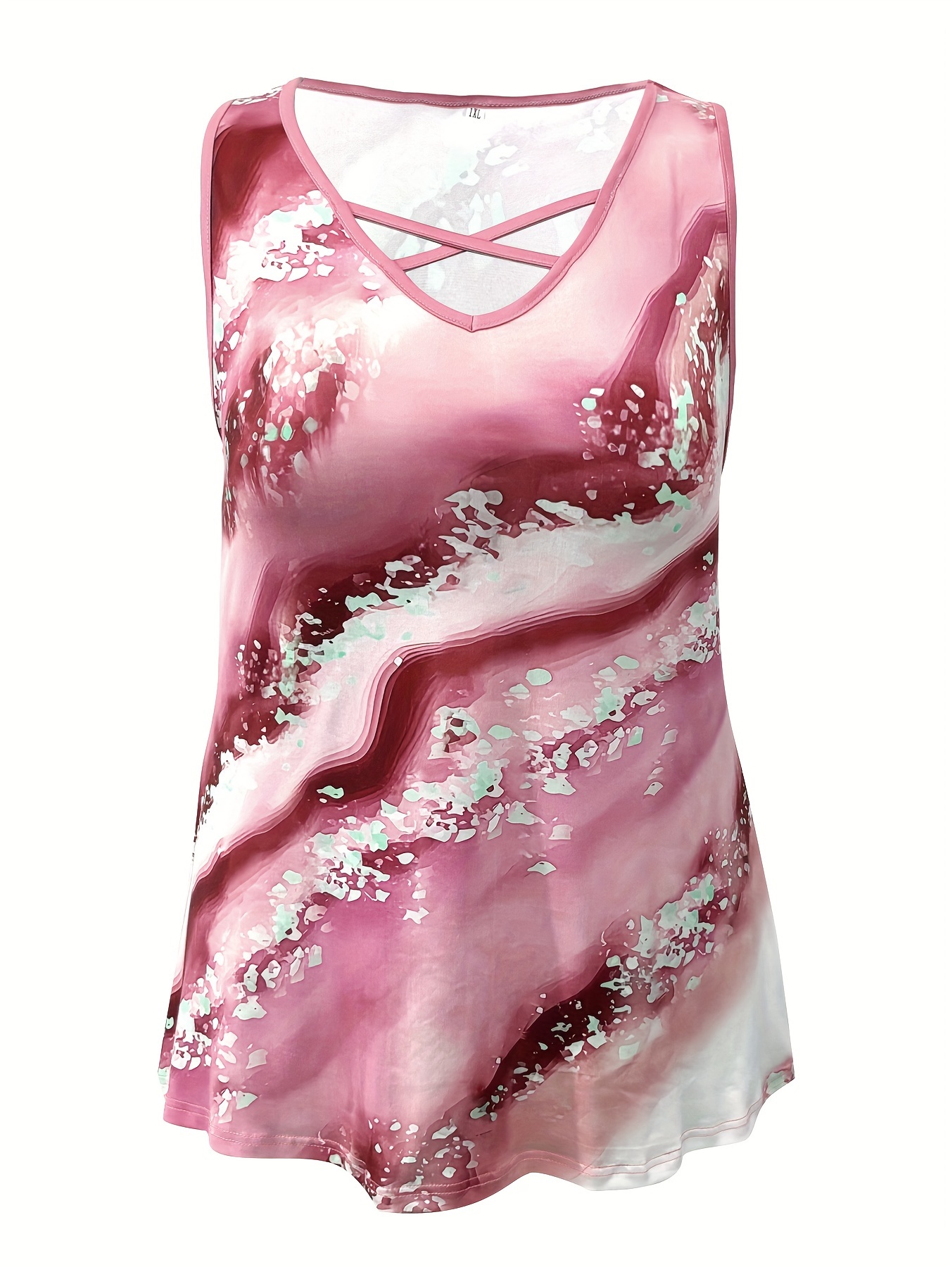 Plus Size Marble Print Tank To - Summer Clothing For Plus Size Women recension och pris