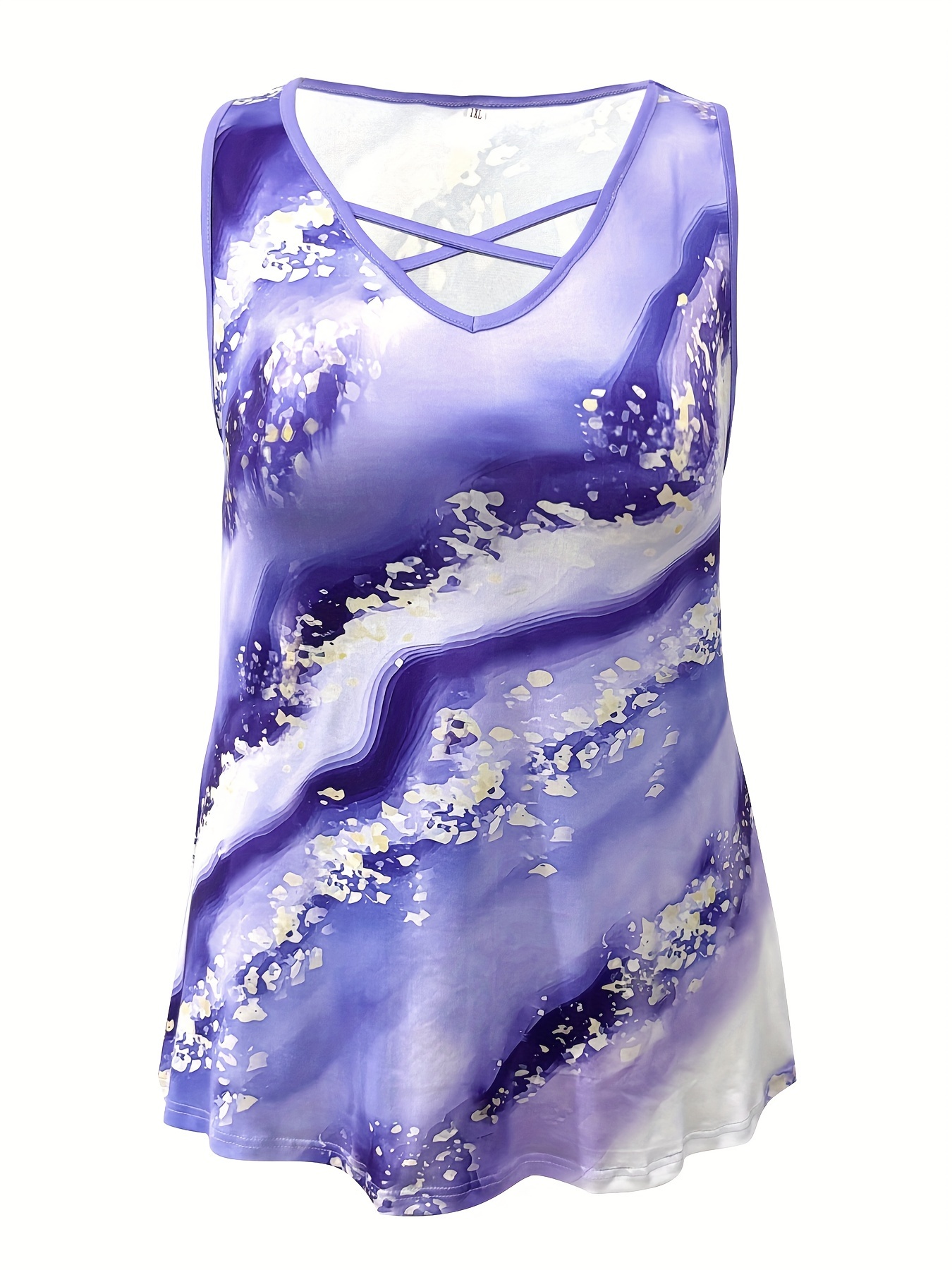 Plus Size Marble Print Tank To - Summer Clothing For Plus Size Women recension och pris