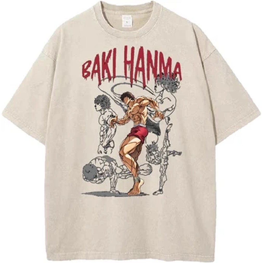 Manga Baki Print T-shirt Haraj - Summer Clothing Italy recension och pris